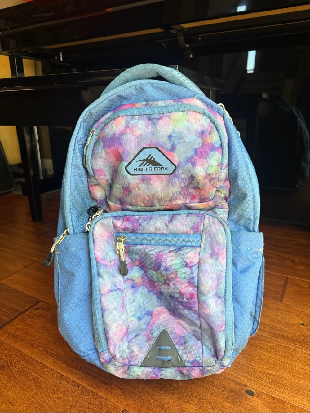 High Sierra Kids Backpack in Light Purple with Pastel Multicolor Bubble Print